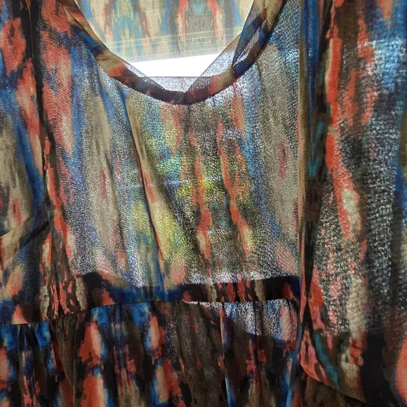 Sandro Multicolor Sleeveless Ruffle Dress Size 2/S Boho Chic - Picture 9 of 15